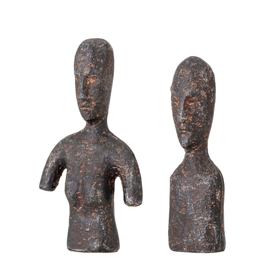 BLOOMINGVILLE Rhea Dekofigur, Braun, Metall, 2er-Set