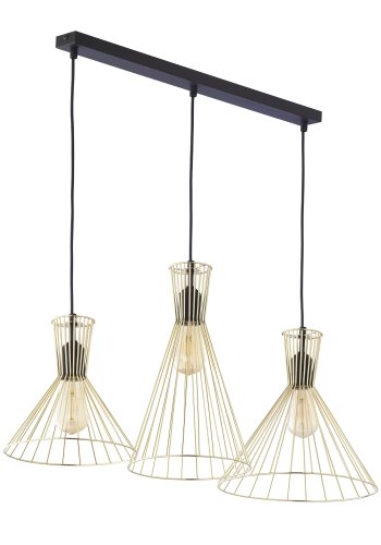 TK Sahara taklampe, m. 3 skjermer - gullmetall