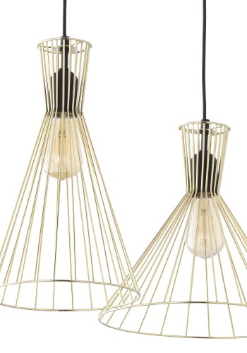 TK Sahara taklampe, m. 3 skjermer - gullmetall