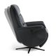 Vincent hvilestol, 2 motorer, armlener, vippefunksjon, fotskammel - svart semianilinskinn/metall