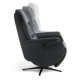 Vincent hvilestol, 2 motorer, armlener, vippefunksjon, fotskammel - svart skinn/PVC og sort metall
