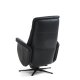 Vincent hvilestol, 2 motorer, armlener, vippefunksjon, fotskammel - svart skinn/PVC og sort metall
