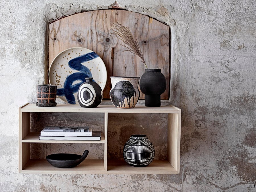 BLOOMINGVILLE Ozcar Wanddekoration, Blau, Steingut H: 5cm, D: 30cm