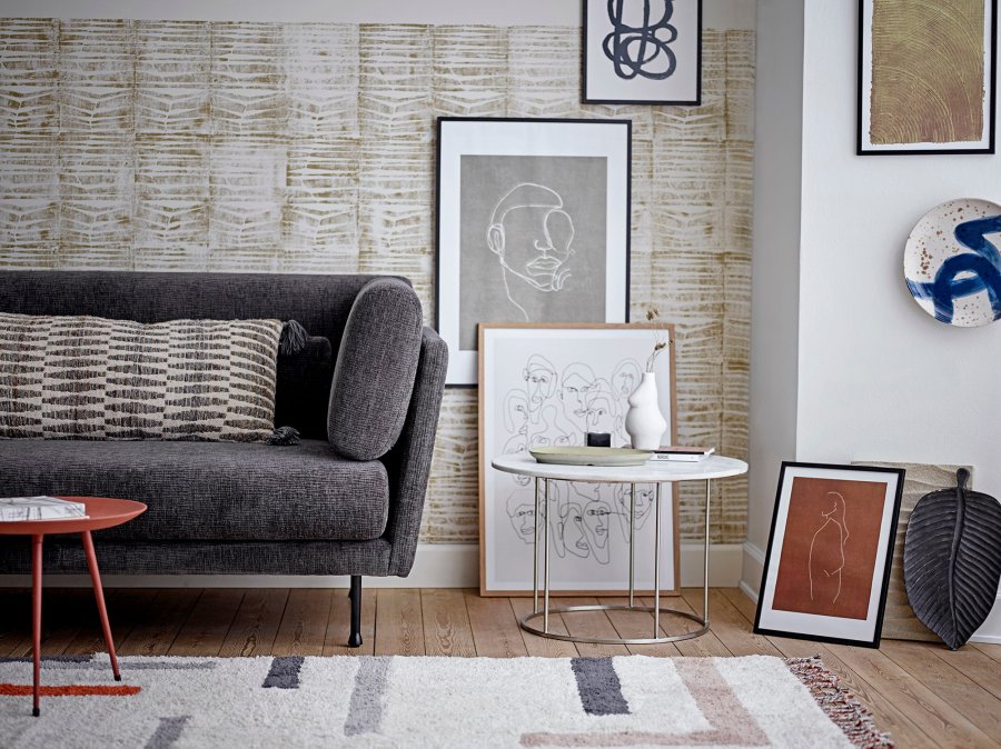 BLOOMINGVILLE Ozcar Wanddekoration, Blau, Steingut H: 5cm, D: 30cm