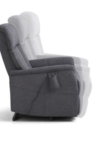 Lucas lenestol, med 1 motor, vippefunksjon, fotskammel og armlener - antrasittgrtt stoff