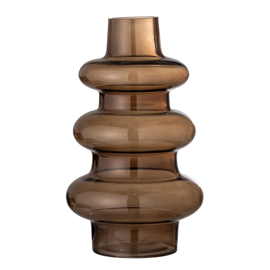 BLOOMINGVILLE Rauke Vase, Braun, Glas