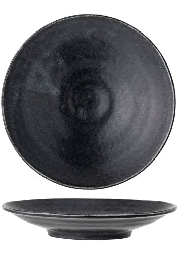 BLOOMINGVILLE Yoko Teller, Schwarz, Porzellan, 4er-Set, D16xH3 cm