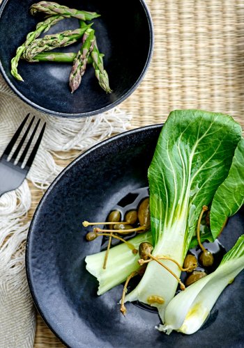 BLOOMINGVILLE Yoko Teller, Schwarz, Porzellan, 4er-Set, D16xH3 cm