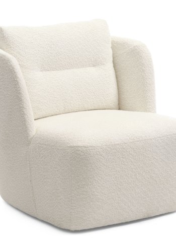 Elliot lounge svingstol, med armlener - elfenbens polyesterstoff