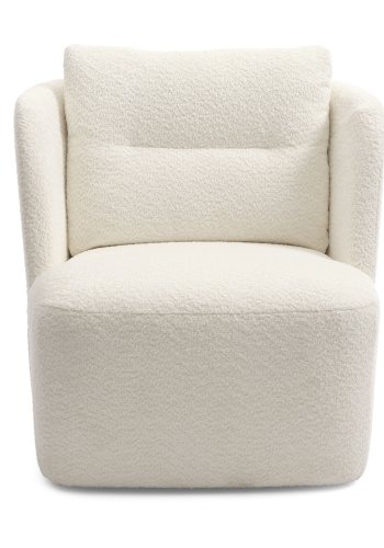 Elliot lounge svingstol, med armlener - elfenbens polyesterstoff