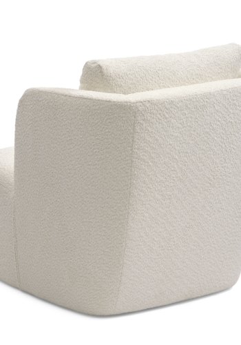 Elliot lounge svingstol, med armlener - elfenbens polyesterstoff