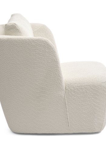 Elliot lounge svingstol, med armlener - elfenbens polyesterstoff