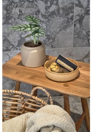 VILLA COLLECTION Firkantet kurv, m. hndtak, rund - naturlig vannhyasint (sett med 2)