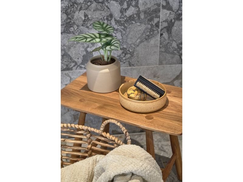 VILLA COLLECTION Firkantet kurv, m. hndtak, rund - naturlig vannhyasint (sett med 2)