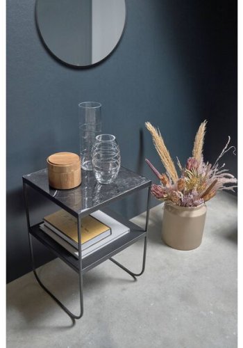 VILLA KOLLEKSJON Vardo veggspeil, rundt - speilglass og svart jern (80)