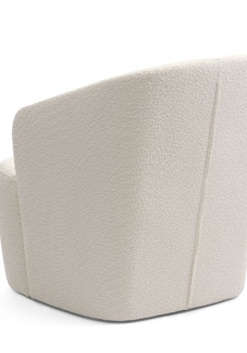 Louie lounge svingstol, med armlener - elfenbens polyesterstoff