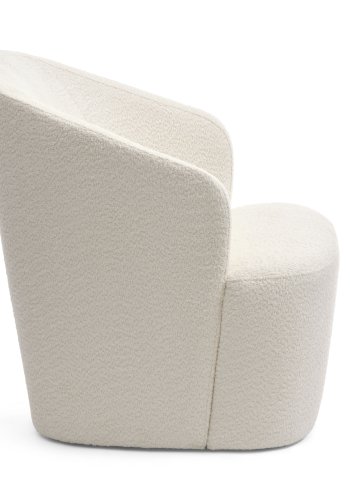 Louie lounge svingstol, med armlener - elfenbens polyesterstoff