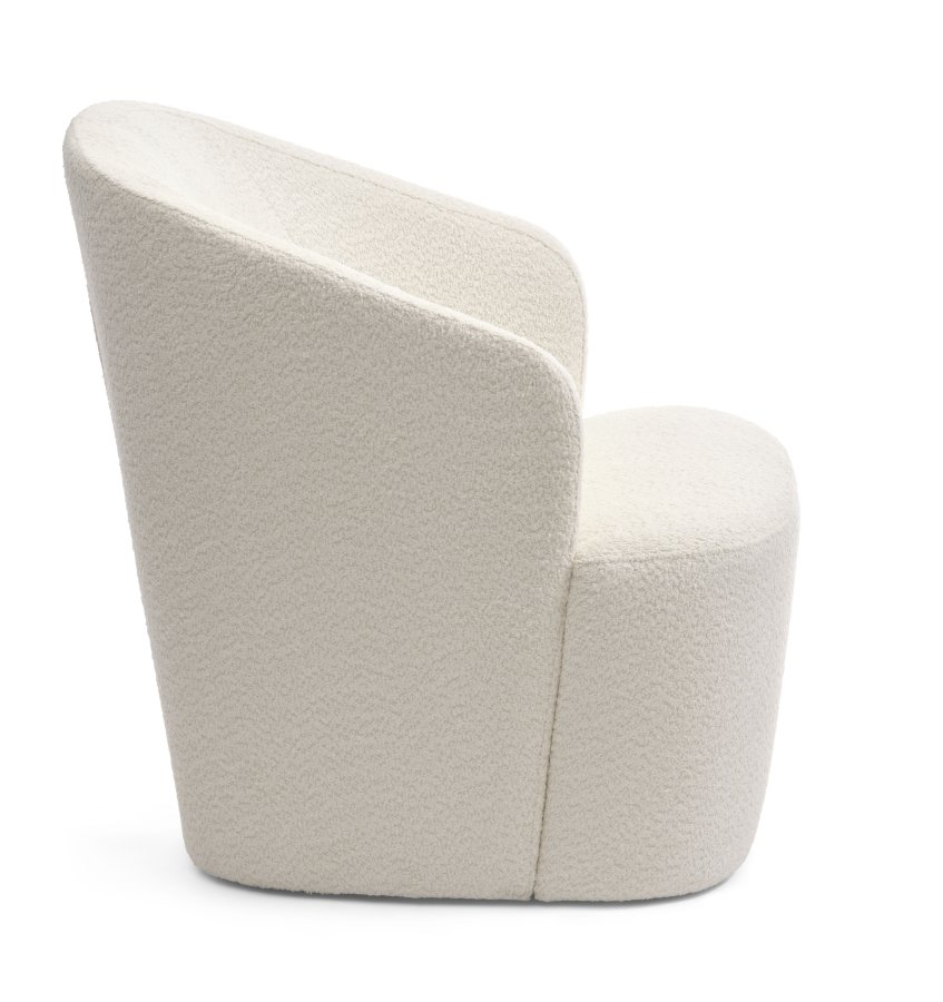 Louie lounge svingstol, med armlener - elfenbens polyesterstoff