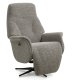 Storm recliner stol, manuel, m. armln, vippefunktion, fodskammel - taupe polyester stof/sort metal