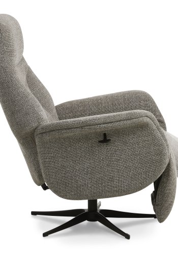 Storm recliner stol, manuel, m. armln, vippefunktion, fodskammel - taupe polyester stof/sort metal
