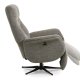 Storm recliner stol, manuel, m. armln, vippefunktion, fodskammel - taupe polyester stof/sort metal