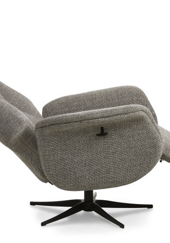 Storm recliner stol, manuel, m. armln, vippefunktion, fodskammel - taupe polyester stof/sort metal