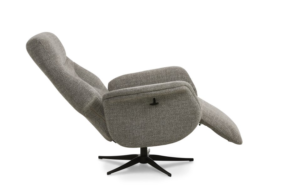 Storm recliner stol, manuel, m. armln, vippefunktion, fodskammel - taupe polyester stof/sort metal
