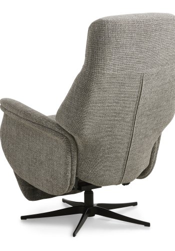 Storm recliner stol, manuel, m. armln, vippefunktion, fodskammel - taupe polyester stof/sort metal