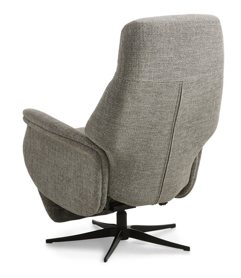 Storm recliner stol, manuel, m. armln, vippefunktion, fodskammel - taupe polyester stof/sort metal