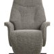 Storm recliner stol, manuel, m. armln, vippefunktion, fodskammel - taupe polyester stof/sort metal