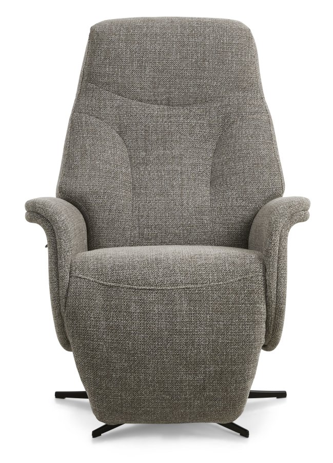 Storm recliner stol, manuel, m. armln, vippefunktion, fodskammel - taupe polyester stof/sort metal