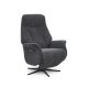 Storm recliner stol, m. 2 motorer, armln, vippefunktion, fodskammel - antracitgr stof, sort metal