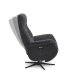 Storm recliner stol, m. 2 motorer, armln, vippefunktion, fodskammel - antracitgr stof, sort metal