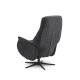 Storm recliner stol, m. 2 motorer, armln, vippefunktion, fodskammel - antracitgr stof, sort metal