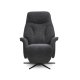 Storm recliner stol, m. 2 motorer, armln, vippefunktion, fodskammel - antracitgr stof, sort metal