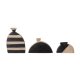 BLOOMINGVILLE Nezha Deco Vase, Schwarz, Terrakotta, 3er-Set