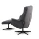 Villads lenestol, med armlener og vippefunksjon, inkl. fotskammel - antrasittgr polyester og sort metall