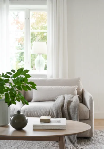 ROWICO Peyton soffa 3-sits beige tyg Ursula #282 (c3)
