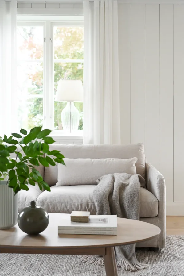 ROWICO Peyton soffa 3-sits beige tyg Ursula #282 (c3)