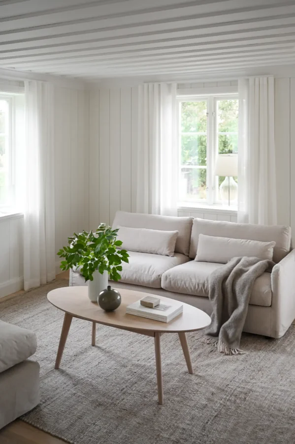 ROWICO Peyton soffa 3-sits beige tyg Ursula #282 (c3)