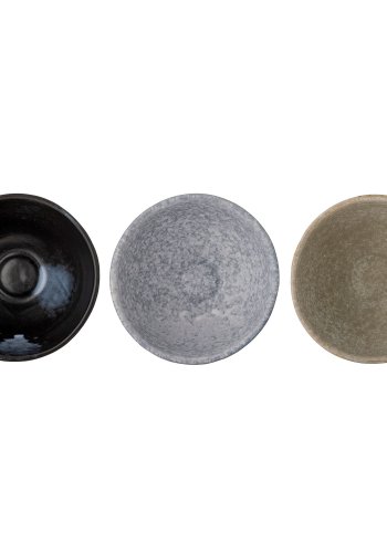 BLOOMINGVILLE Elia Schüssel, Blau, Steingut, 3er-Set