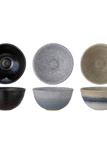 BLOOMINGVILLE Elia Schüssel, Blau, Steingut, 3er-Set