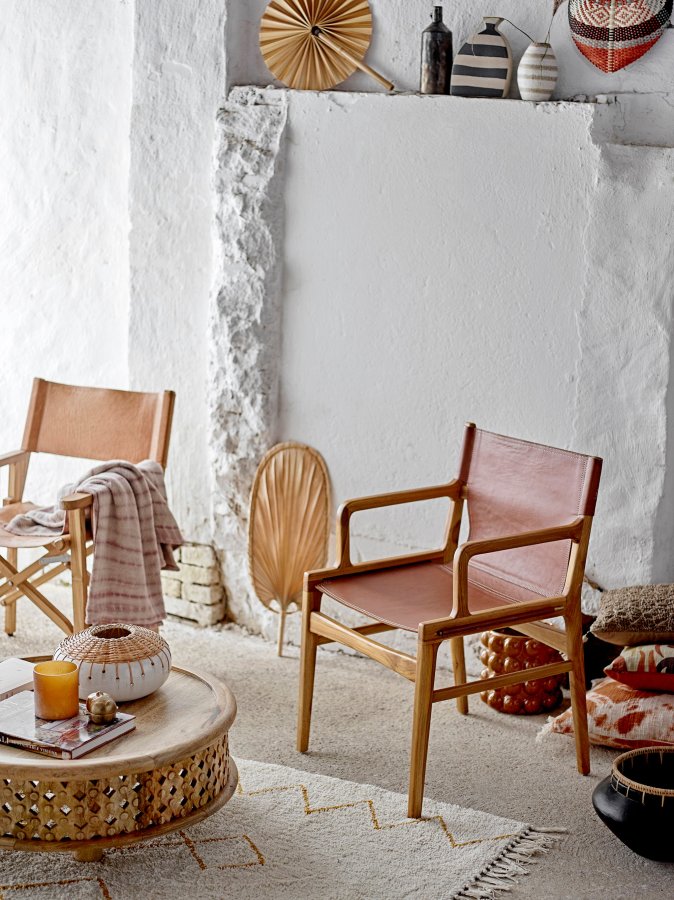 BLOOMINGVILLE Ester Kissen, Orange, Baumwolle B: 50cm, L: 50cm