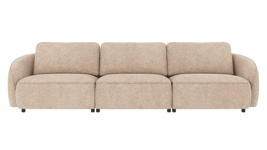 ROWICO Norris soffa 4-sits ljusbeige tyg Anna #2 (c3)