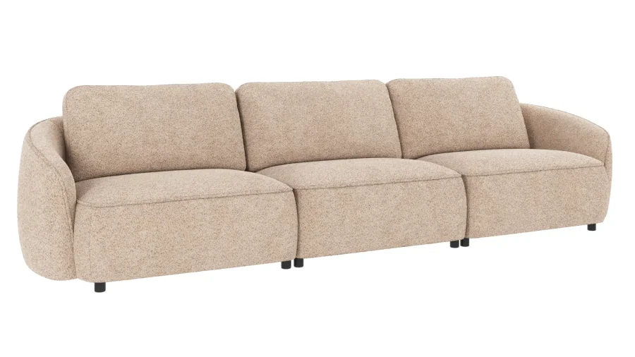 ROWICO Norris soffa 4-sits ljusbeige tyg Anna #2 (c3)
