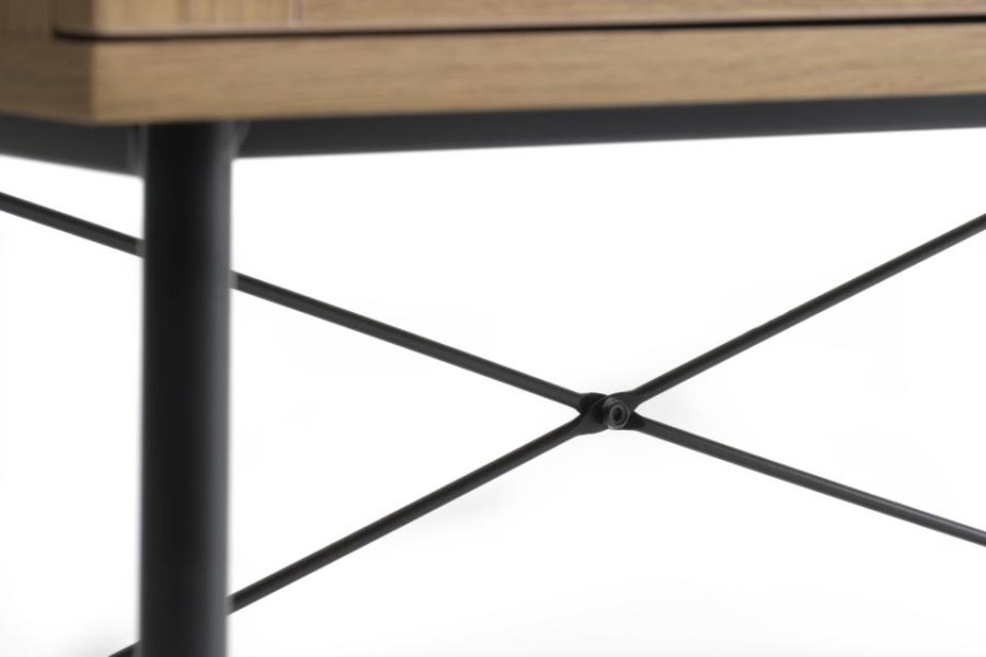 Pensacola skap, m. 2 drer og 2 hyller - naturlig eik, melamin og polyrattan