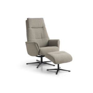 Malthe ftölj, m.m. fotpall, tiltfunktion, armstöd - svamptyg och svart metall