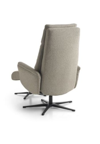 Malthe lnestol, m. fodskammel, vippefunktion, armln - mushroom stof og sort metal