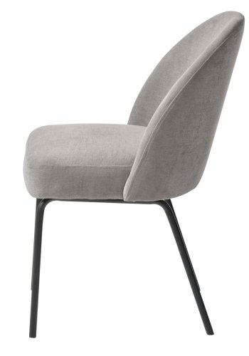 Creston spisebordsstol - gr chenille og sorte ben