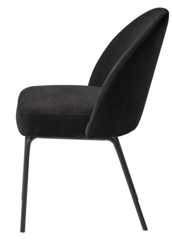 Creston spisebordsstol - nsten sort chenille og sorte ben